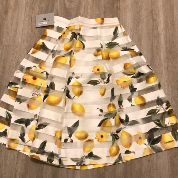 Moon Collection Dresses & Skirts - Piper Stripe Lemon Midi Skirt